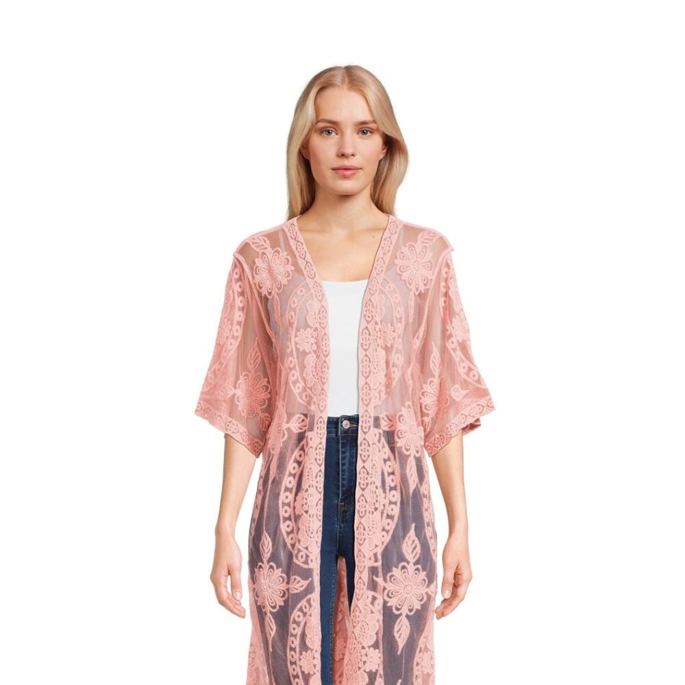 Pink Lace Kimono - Picture 2 of 2